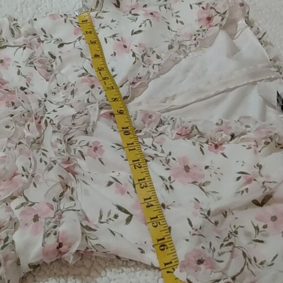 Trixxi Chiffon Dress – White/Pink Floral – Lined – NWOT – Size L - Picture 10 of 14